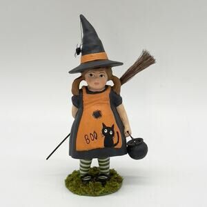 Bethany Lowe Winnie Girl In Witch Costume w/ Hat Cauldron Child Halloween NEW